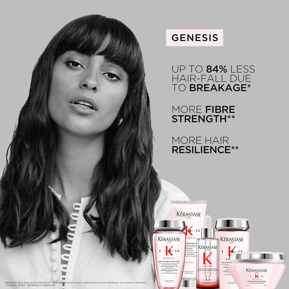 Kérastase Genesis Hair Serum, Nourishing & Fortifying Leave-In Conditioner, For Weakened Hair, With Ginger Root & Edelweiss Flower, Sérum Anti-Chute Fortifiant, 90 ml