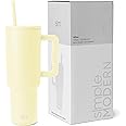Simple Modern 40 oz Tumbler with Handle and Straw Lid | Insulated Cup Reusable Stainless Steel Water Bottle Travel Mug Cupholder Use | Gifts for Women Men Him Her | Trek Collection | Buttercup