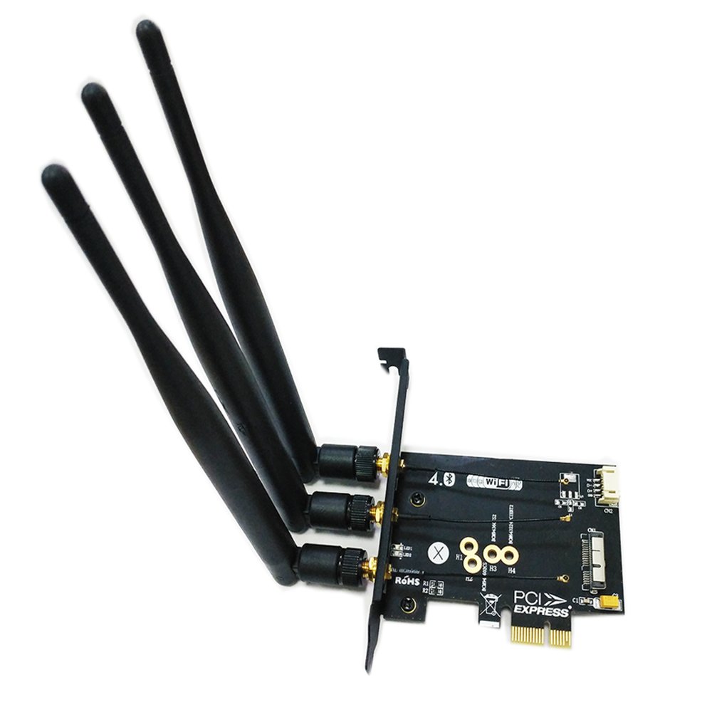 BCM943224PCIEBT2/bcm94360CS2/BCM943602CS WiFi Bluetooth 4.0 Card to PCI-E x1 Adapter for PC/Hackintosh