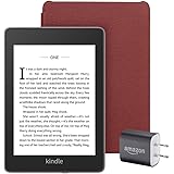 Kindle Paperwhite Essentials Bundle including Kindle Paperwhite - Wifi, Ad-Supported, Amazon Leather Cover, and Power Adapter