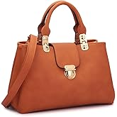 Dasein Women Satchel Handbags Top Handle Purse Medium Tote Bag Vegan Leather Shoulder Bag