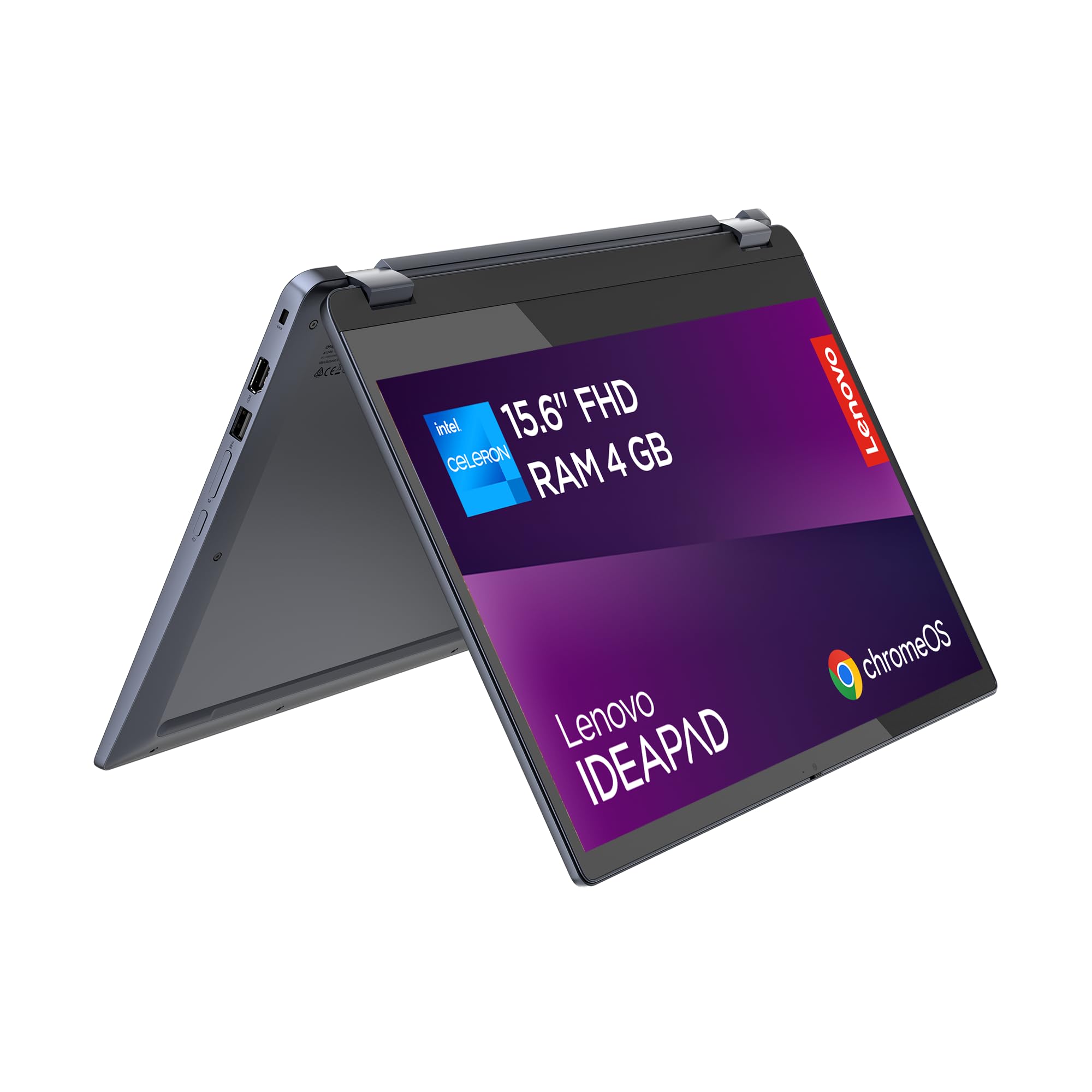 Lenovo IdeaPad Flex 3 Chromebook | 15 inch Full HD Laptop | Intel Celeron N4500 | 4GB RAM | 128GB eMMC | Chrome OS | Abyss Blue