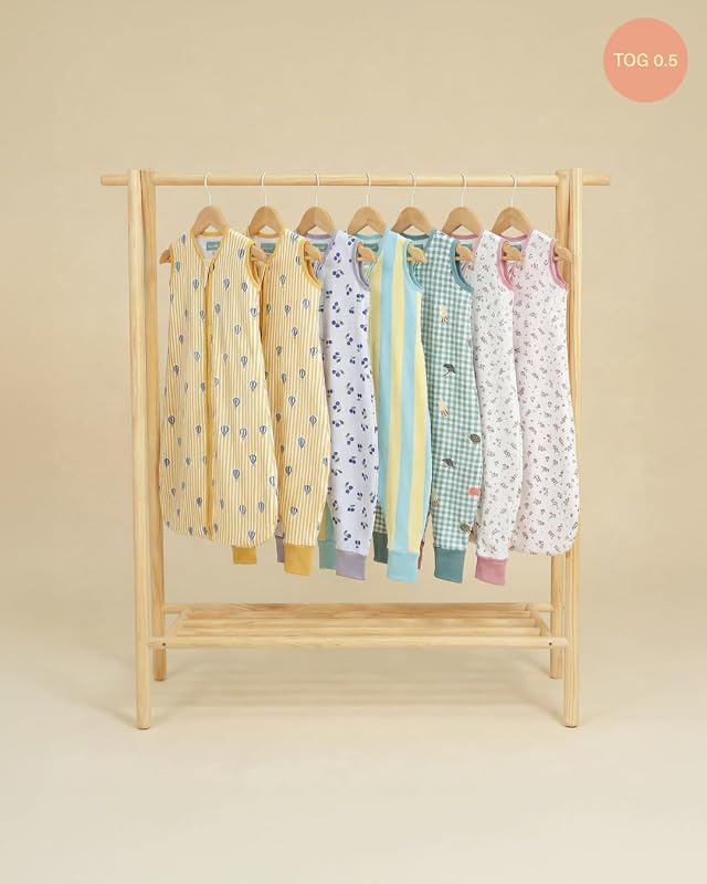 Molis&co - Sacco e Nanna con piedini - Ultra-fresco e leggero - 100% cotone (Oeko-TEX 100) - Summer Sea (3-6 mesi)