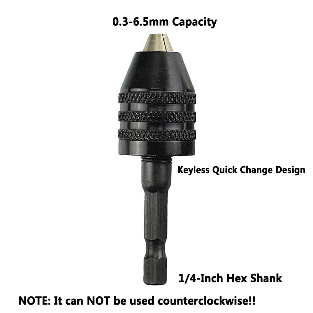 Yakamoz 0.36.5mm Keyless Drill Chuck Conversion Tool 1/4 inch Hex