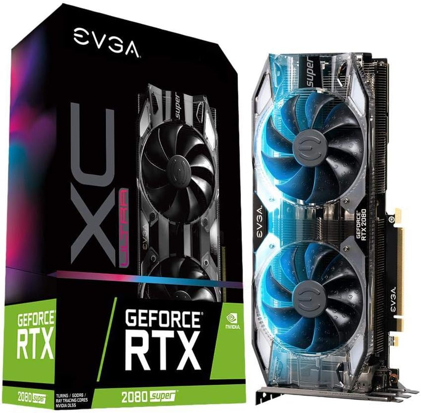 EVGA GeForce 08G-P4-3183-KR, RTX 2080 Super XC Ultra, Overclocked, 2.75 Slot Extreme Cool Dual, 70C Gaming, RGB, Metal Backplate, 8GB GDDR6 (Renewed)