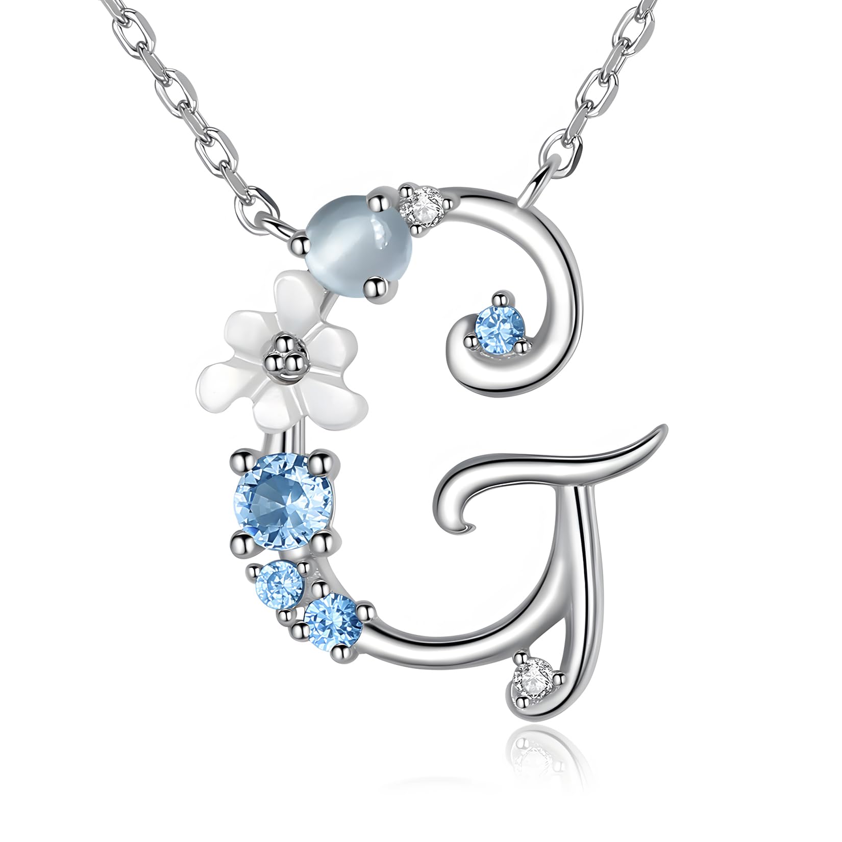 VIKI LYNN Letter G Initial Necklace 925 Sterling Silver Cubic Zirconia Personalised Gifts for Girls