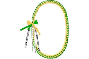 FFNMU Graduation Leis 2025 Graduation Necklace Class of 2025 Ribbon Leis for Graduations Braided Graduations Lei Accessories For High School College Party Supplies DIY Decor Gown Grad Lei (Green and Gold)