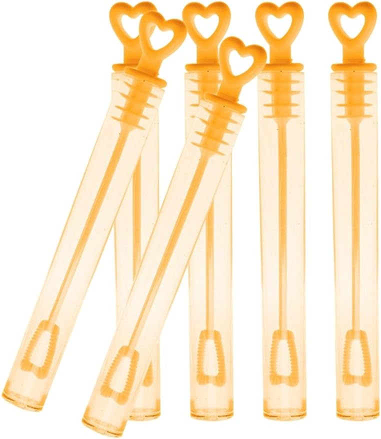 Kalaokei 12Pcs Heart Empty Bubble Maker Soap Bottles Wedding Party Decorations Kids Toy - Orange