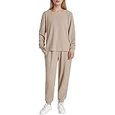 Latuza Women's Petite Waffle Knit Lounge Set Petite Length Pajamas