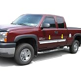 Made in USA! Compatible with 2003-2006 Chevy Silverado Extended Rocker Panel Chrome Stainless Steel Body Side Moulding Molding Trim Cover 3.5" Wide 4PC Overlay