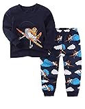 Mengmeng Aircraft Boys Long Pajamas Set 2 Piece