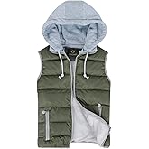 Gihuo Women's Puffer Vest Zip Up Quilted Padded Winter Hooded Vest Warm Jacket Outerwear Vest