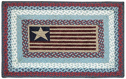 Earth Rugs PP-Flag Print Rug, 20 x 30", Blue/Burgundy