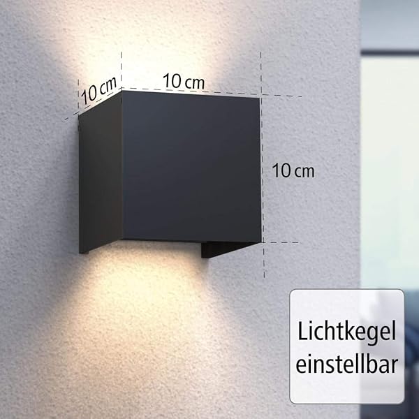 Hama LED Wandleuchte fr innen und auen dimmbare Smart Home Lampe fr Alexa und Google Assistant Sprachsteuerung u per App Auenleuchte mit Schutzklasse IP44 2700K bis 6500K schwarz
