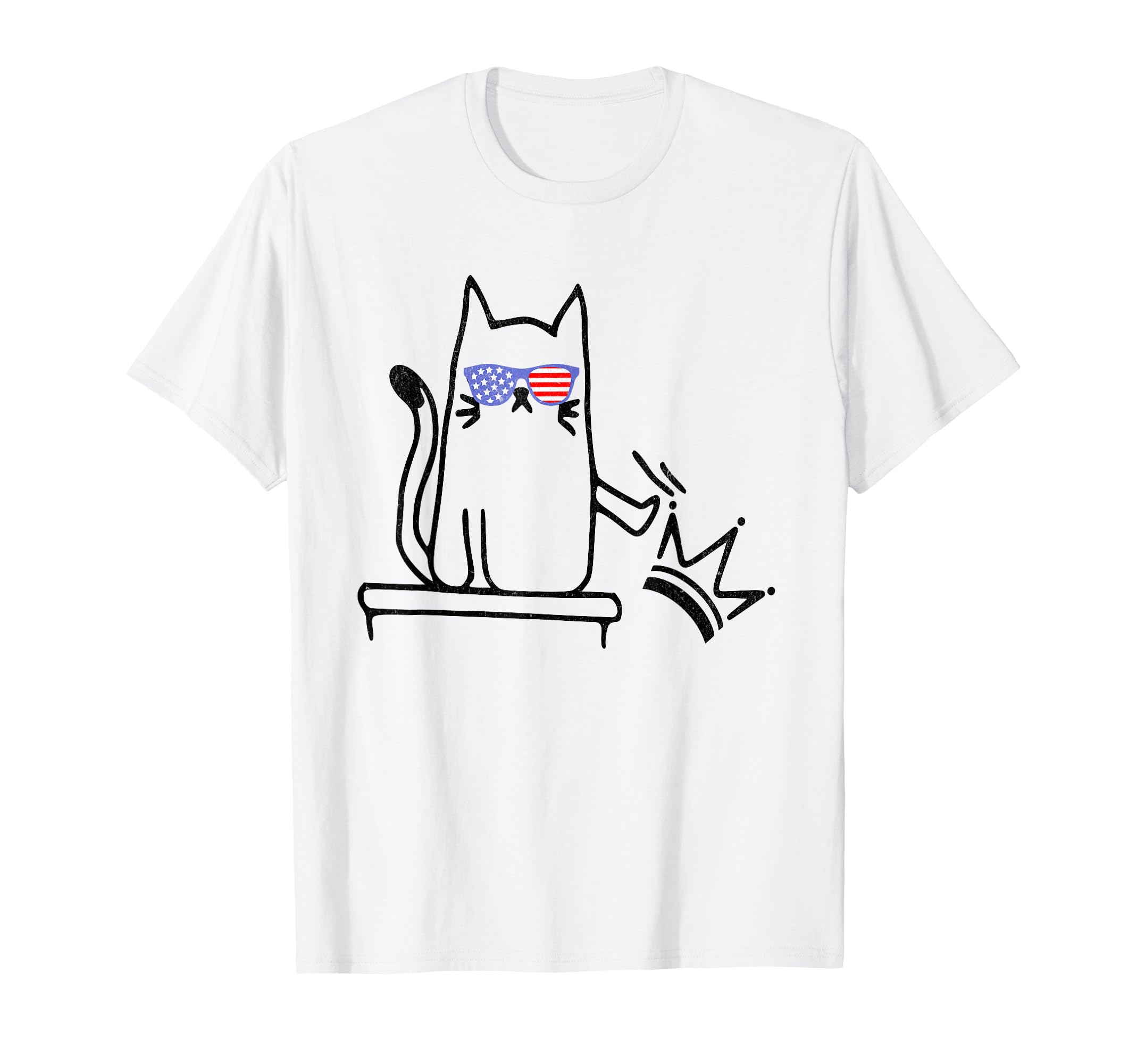 Photo 1 of ****YELLOW T SHIRT**** Cat No Kings in America Funny Political Cat Lady T-Shirt