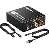 DAC 192KHz Digital to Analog Audio Converter, Optical to RCA Adapter with Coaxial Cable, Toslink Optical to 3.5mm Adapter for PS4 HD DVD Home Cinema Systems