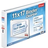 Cardinal 11-Inch x 17-Inch ClearVue Slant-D Ring Binder, 1-Inch, White (22112CB)