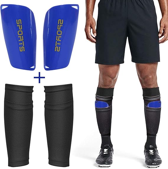 Dokpav Football Shin Guard Socks Shin Pads Sleeves Double Layer Mesh Breathable For Football Games Beginner Elite Athlete Running Jogging Fitness Children Boys Girls Men Adult Black Blue Amazon Co Uk Health