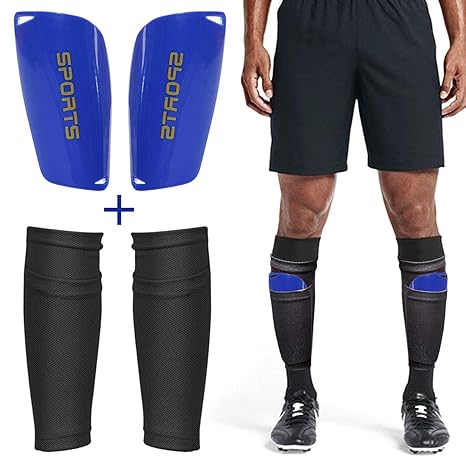 Dokpav Soccer Shin Guard Leggings Socken+Leggings Kunststoff Tasche Fußball Ausrüstung Komfort- Erwachsene Teenager Kinder- F
