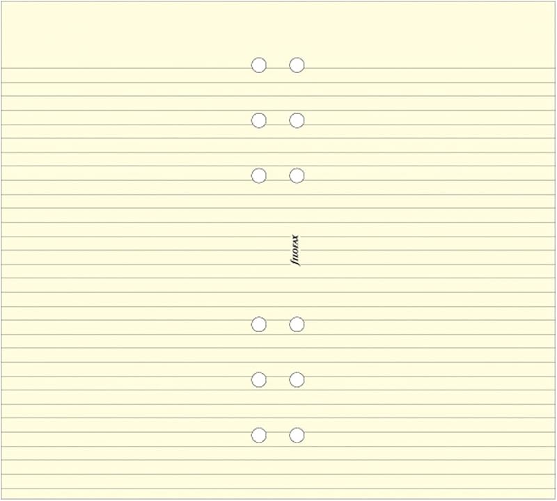 Filofax Personal Ruled Notepaper Cotton Cream 95x171mm 6-Hole Refill 30 leaves