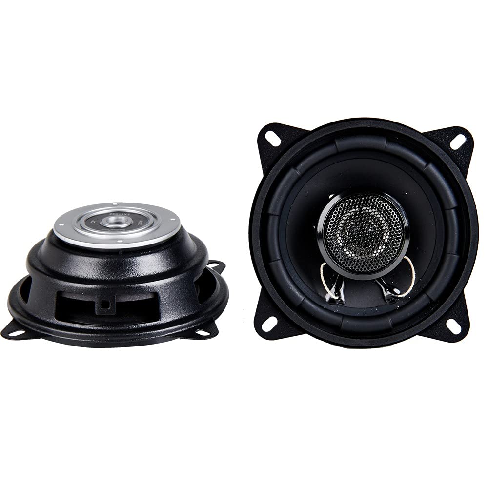 In Phase Car Audio SXT1035 Speaker - 4 Inch (10cm) Round, 200W, 2-Way Coaxial Shallow-Mount Speaker (2 x Speakers)