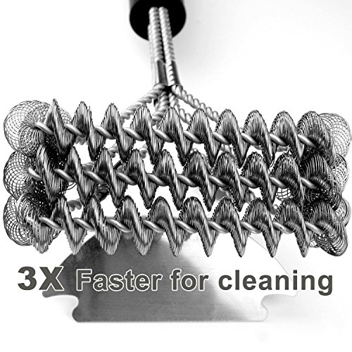 GRILLART Grill Brush Bristle Free - Safe BBQ Cleaning Grill Brush and Scraper - 18" Best Stainless Steel Grilling Accessories Cleaner for Weber Gas/Charcoal Porcelain/Ceramic/Iron/steel grill Grates - Thumbnail 5