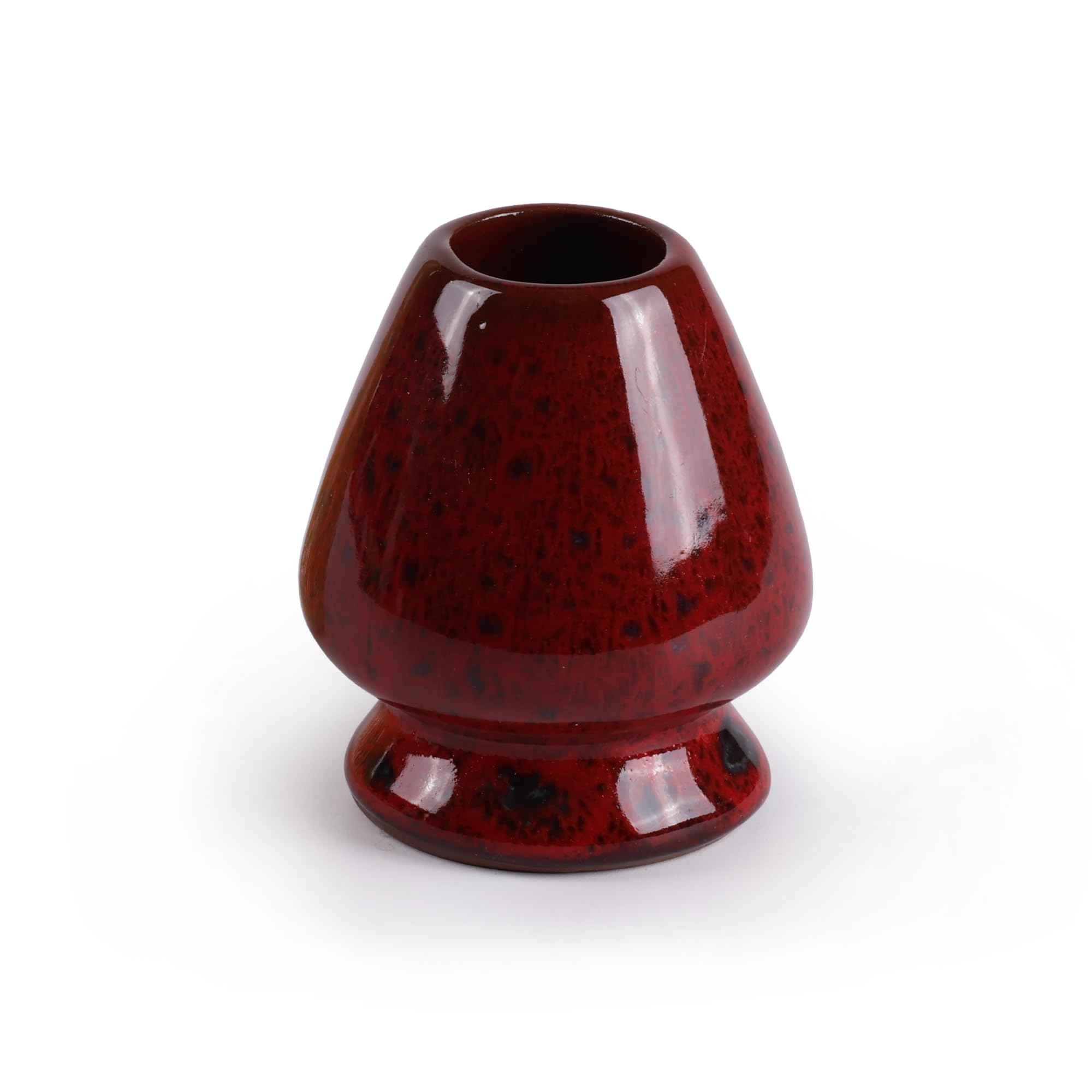 BambooMN Brand - Matcha Tea Whisk Holder - Deep Red with Black