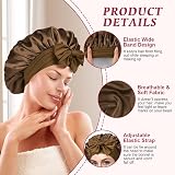 ACWOO Satin Bonnet Hair Wrap Sleep Cap Elastic Band Women Girls view 3