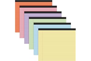 Lincia 6 Pcs 11" x 9.5" Legal Pads College Ruled Notepad Landscape Notebook Horizontal Lined Notebook 80 Gsm Assorted Colors Paper Pastel Writing Pads for School Office, 40 Sheet (Bright Color)