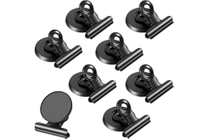 JTIEO 8Pack Strong Fridge Magnets Magnetic Clips Bulldog Clips Heavy Duty Magnetic Clips Perfect for Refrigerator Whiteboard Magnets Photo Displays Home School Use Heavy Duty Magnetic Clips (Black)