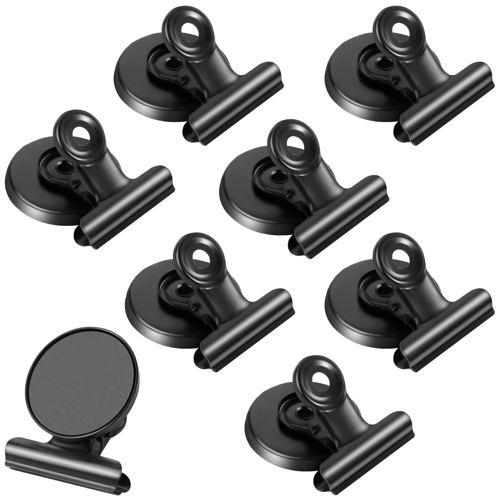 Photo 1 of 8Pack Strong Fridge Magnets Magnetic Clips Bulldog Clips Heavy Duty Magnetic Clips Perfect for Refrigerator Whiteboard Magnets Photo Displays Home School Use Heavy Duty Magnetic Clips (Black)