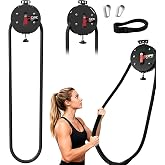 Endless Rope Trainer Machine with Adjustable Pulley for Portable Workout | 11-66lbs Adjustable Resistance Suspension Infinite Rope Pulley System for Home Gym Full Body Strength, Cardio