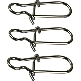 100 Pack Duo Lock Snaps Size 0-8 Black Nice Snap Swivel Solid Rings Stainless Steel Fishing Tackle Kit - Test: 26LB-220LB