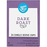 Amazon Brand - Happy Belly Dark Roast Coffee Pods, Compatible with Keurig 2.0 K-Cup Brewers, 24 Count