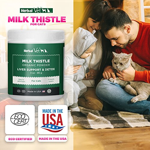 Certified Organic Milk Thistle Powder for Cats and Dogs Easy to Mix