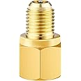 R1234YF Vacuum Pump Adapter, Refrigerant Tank to R12 Fitting Adapter, 1/2’’ Female to 1/4’’ SAE Male Flare Adapter, Fits for R1234yf to R12 Refrigerant System