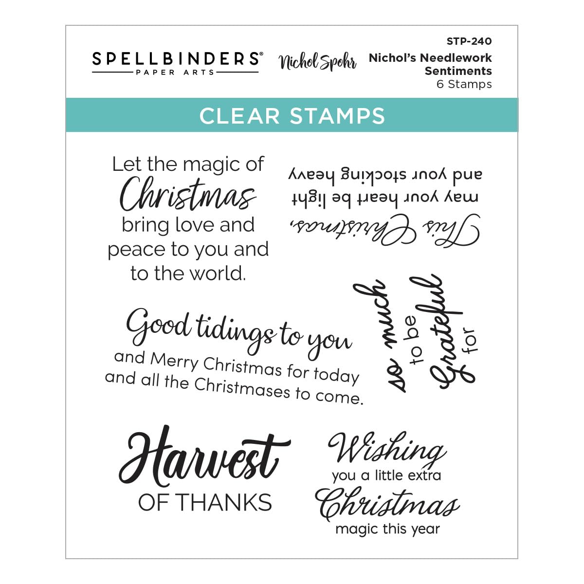 Spellbinders Clear Stamp Set by Nichol Spohr-Nichol's Needlework Sentiments