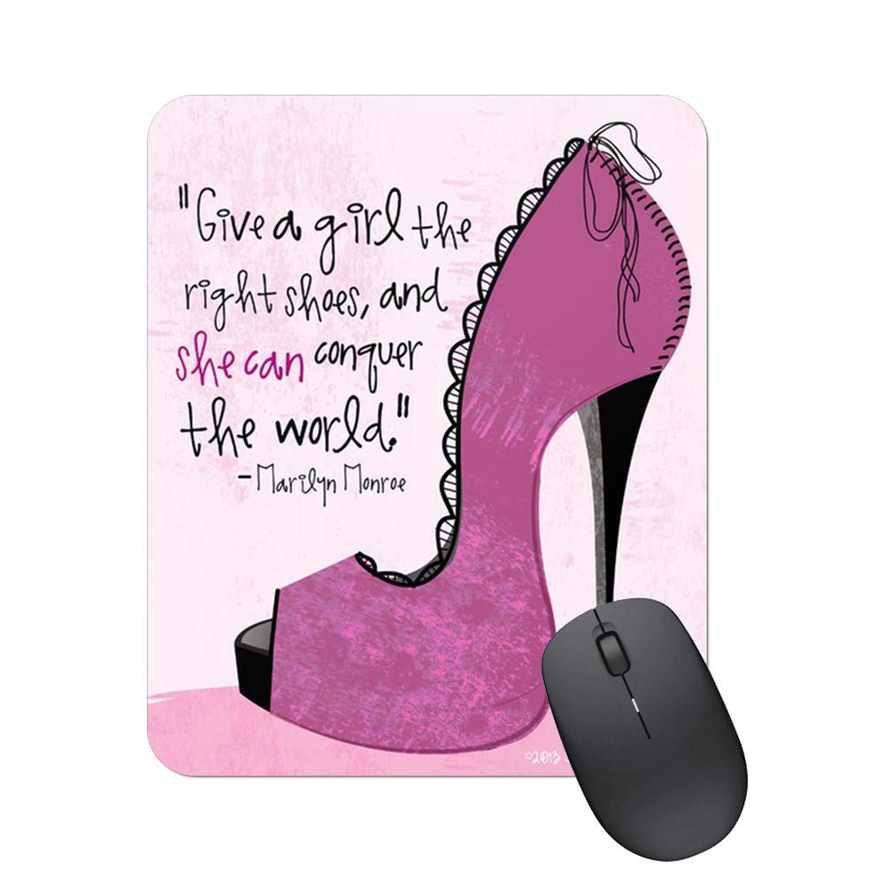 Yeuss Rectangular Non-Slip Mousepad Give A Girl The Right Shoes And She Can Conquer The World Gaming Mouse mat pad 200mm x 240mm