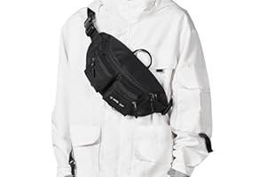 SUNMOP Fanny Pack for Women Men Crossbody Waist Pack Bag with 6-Zipper Pocket Adjustable Strap Black Fanny Packs for Outdoor Travel Sports Hiking Running