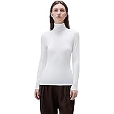 SUUKSESS Women Cashmere Blend Turtleneck Long Sleeve Shirt Fitted Fall Basic Thermal Tops Fall Fashion