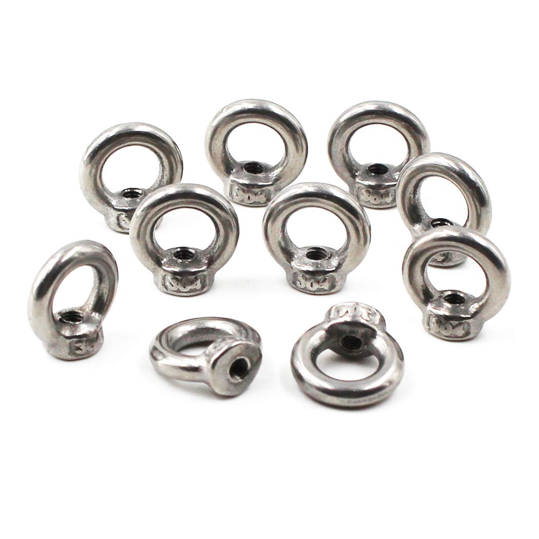 M3 Ring Shape Lifting Eye Nut 304 Stainless Steel Threaded Nut Fastener-25 Pack
