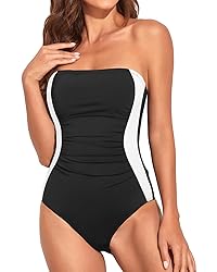Holipick Women Black White Color Block One Piece