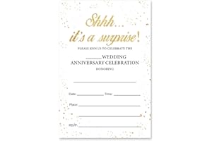 brayqu Wedding Anniversary Party Invitations Surprise Party Invites Fill-in (20 Invitation Cards with Envelopes)
