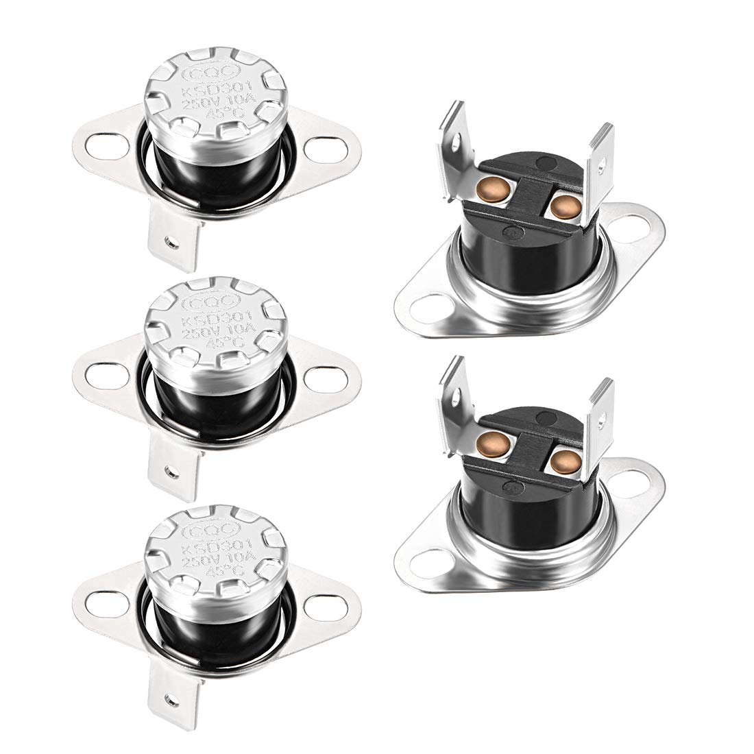 sourcing map KSD301 Thermostat 45°C/113°F Normally Open N.O Adjust Snap Disc Temperature Switch for Microwave,Oven,Coffee Maker 5pcs