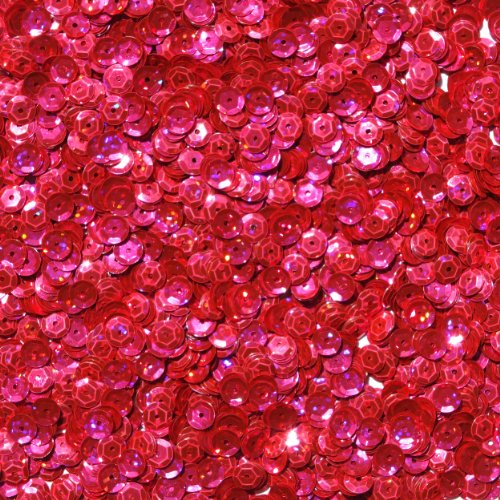 6mm CUP SEQUINS Facet PAILLETTES ~ Hot Pink Laser Hologram Reflective Rainbow ~ Made in USA Loose for embroidery, applique, arts, crafts, bridal wear and embellishment