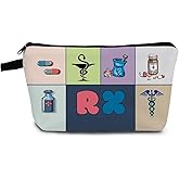 YULUENZE RX Present RX Cosmetic Bag Pharmacist Organizer Bag with Zipper Pharmacy Makeup Bag Graduation Present for Pharmacists Women