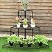 Giantex 3 Tiers Corner Shelf Metal Plant Stand, Stair-Step Style Flower Pot Display, Ladder Plant Display Rack, Quarter Round Plant Shelf for Indoor Outdoor Use