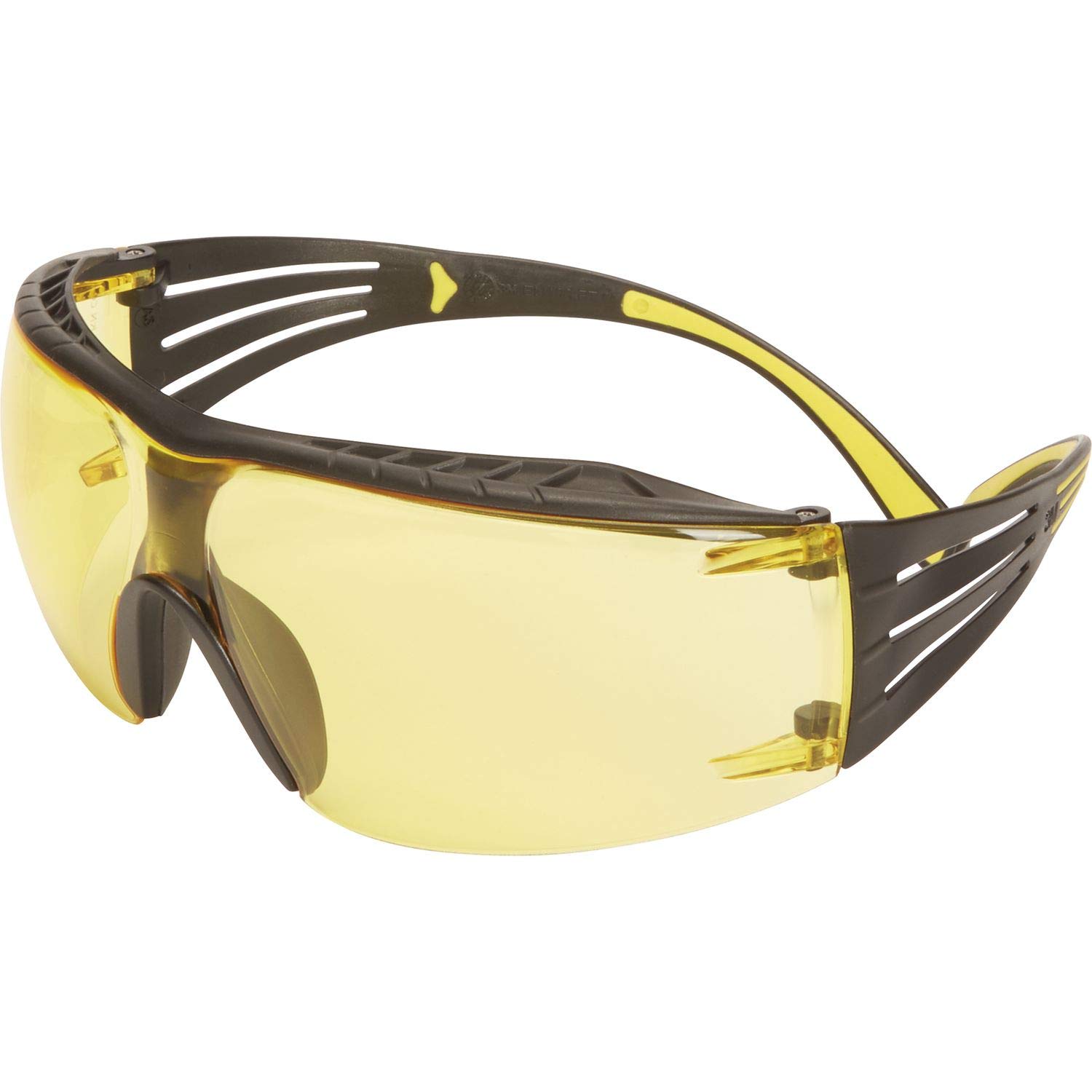 3M SecureFit SF403XSGAF-YEL safety glasses with anti-fog protection, yellow/black.