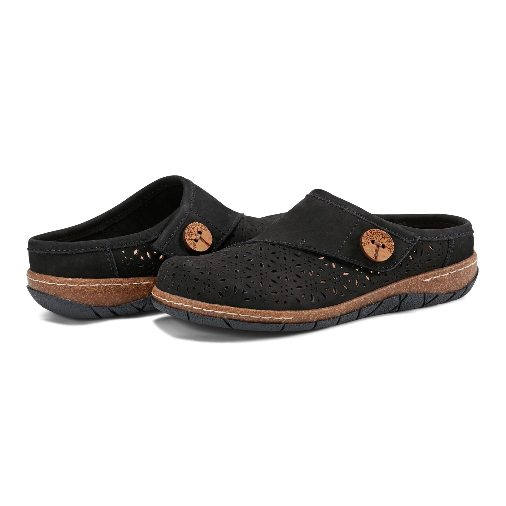 Earth® Erinn Casual Slip-on Flat Clogs,Black 001, 8 W