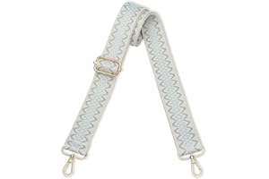 Conworld Purse Strap Replacement Crossbody for Handbag, 1.5" Golden Buckle Wide Canvas Shoulder Strap for Women